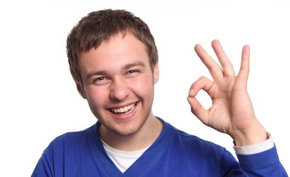 A man is satisfied with penis enlargement using a vacuum extender